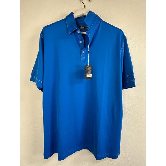 Callaway Mens Golf Polo Shirt Boundless Network Short Sleeve Blue Size Large NWT